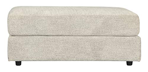 Signature Design by Ashley Soletren Contemporary Chenille Oversized Ottoman, Off-White