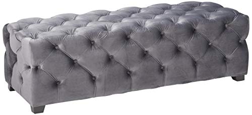 Christopher Knight Home Piper Velvet Ottoman, Grey