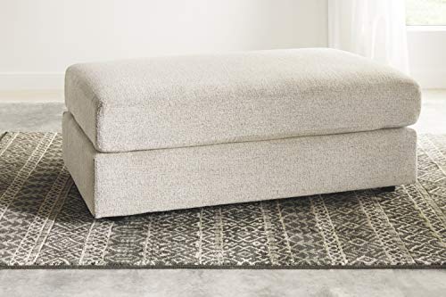 Signature Design by Ashley Soletren Contemporary Chenille Oversized Ottoman, Off-White