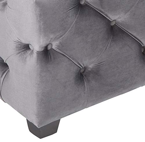 Christopher Knight Home Piper Velvet Ottoman, Grey