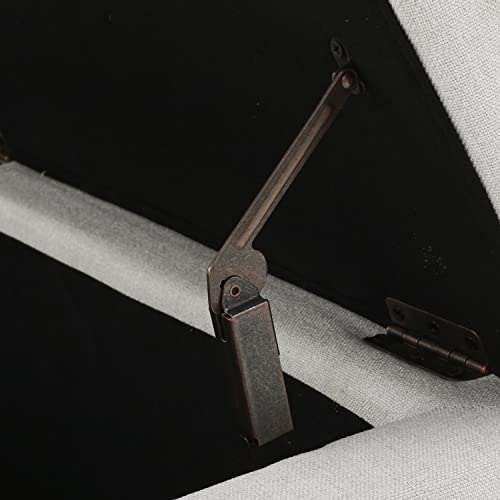 Christopher Knight Home Mission Fabric Storage Ottoman, Light Grey