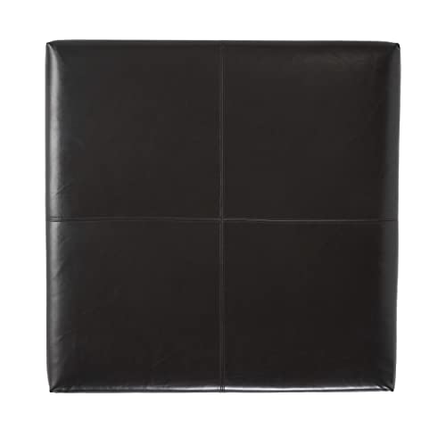 Christopher Knight Home Living Berkeley Brown Leather Square Storage Ottoman, Espresso