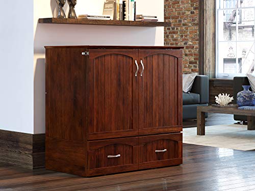 AFI Southampton Murphy Bed Chest with Charging Station, Twin XL, Walnut
