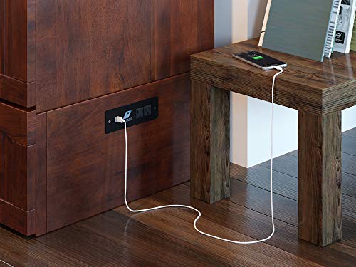 AFI Southampton Murphy Bed Chest with Charging Station, Twin XL, Walnut