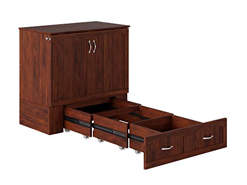 AFI Southampton Murphy Bed Chest with Charging Station, Twin XL, Walnut