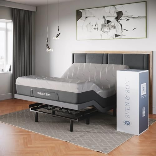 Sven & Son Classic Adjustable Bed Base Frame + 10 inch Memory Foam Matt Firm, Head and Foot Lift, Massage, Under-Bed Lights, USB, Memory Positions, Zero Gravity, Wireless Remote - Full
