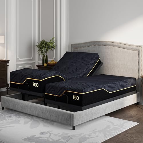 Dyonery Split King Adjustable Bed Frame with Mattress, 14 Inch Hybrid Copper-Gel AeroFusion Memory Foam, Head & Foot Incline, 750lbs Lift Capacity, Powerful Quiet Motor, 5 Minutes Tools-Free Assembly