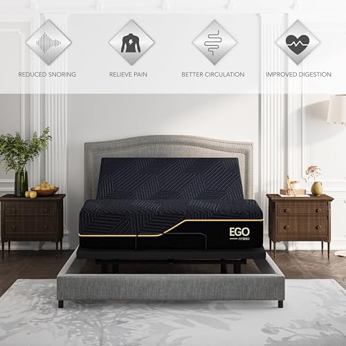 Dyonery Split King Adjustable Bed Frame with Mattress, 14 Inch Hybrid Copper-Gel AeroFusion Memory Foam, Head & Foot Incline, 750lbs Lift Capacity, Powerful Quiet Motor, 5 Minutes Tools-Free Assembly