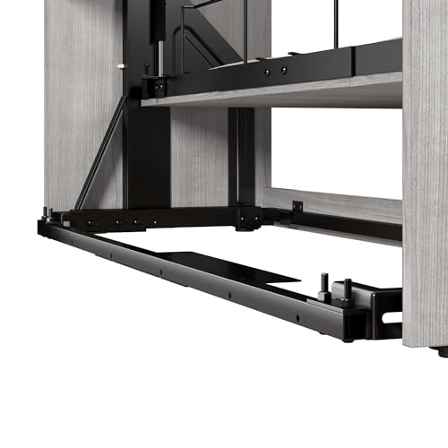 Bestar Claremont Queen Size Murphy Bed in Platinum Gray, Space-Saving Sleeping Arrangement for Multipurpose Area, Bedroom, or Guest Room