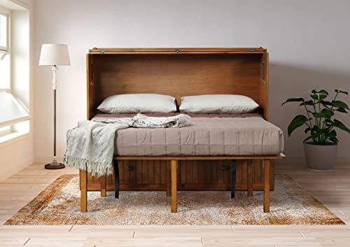 Mega Solutions Murphybedz Tuscany Murphy Cabinet Chest Bed with Charging Station 6 Inch, Queen (Blonde Oak)…