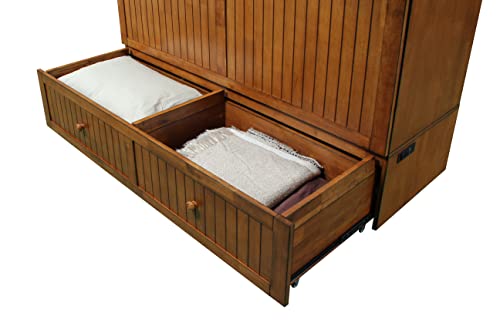 Mega Solutions Murphybedz Tuscany Murphy Cabinet Chest Bed with Charging Station 6 Inch, Queen (Blonde Oak)…