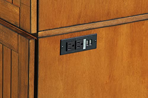 Mega Solutions Murphybedz Tuscany Murphy Cabinet Chest Bed with Charging Station 6 Inch, Queen (Blonde Oak)…