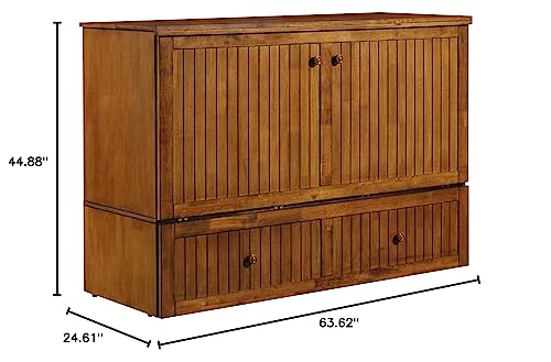 Mega Solutions Murphybedz Tuscany Murphy Cabinet Chest Bed with Charging Station 6 Inch, Queen (Blonde Oak)…