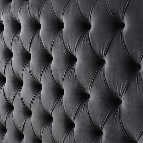 Better Home Products Elizabeth Upholstered Round Storage King Bed in Black