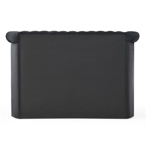 Better Home Products Elizabeth Upholstered Round Storage King Bed in Black