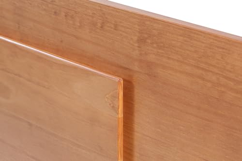 memomad Bali Slim Set: Storage Platform Bed with Drawers + Flat Panel Headboard (Queen Size, Oak Brown Wood)