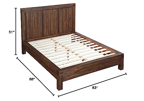 Modus Furniture Solid Wood Platform Bed, King, Meadow - Brick Brown