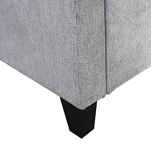 Abbyson Living Contemporary King Size Fabric Upholstered Platform Bed Frame, Gray