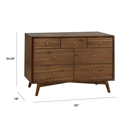 Babyletto Palma 7-Drawer Assembled Double Dresser in Natural Walnut, Greenguard Gold Certified