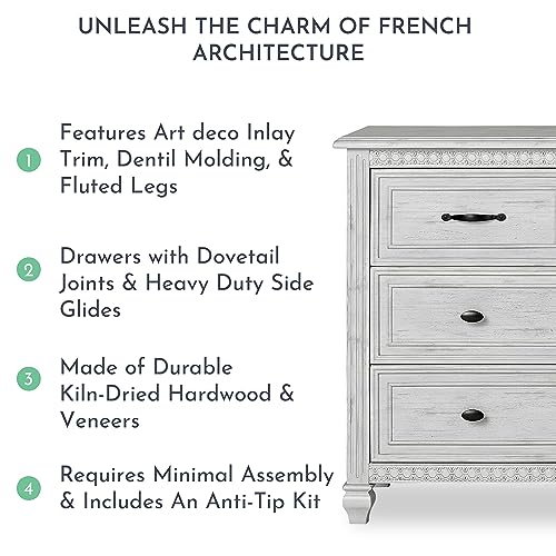 Evolur baby girls Modern Evolur Madison Double Dresser in Antique Grey Mist, Antique Grey Mist, 34.3x20.4x54 Inch Pack of 1 US