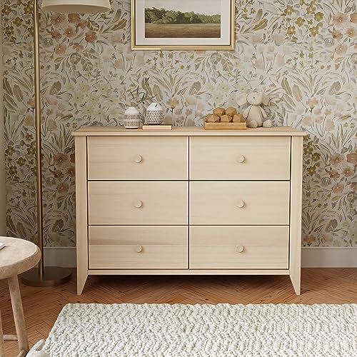 Babyletto Sprout 6-Drawer Double Dresser, Full, Washed Natural