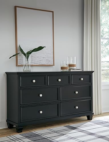 Signature Design by Ashley Lanolee Traditional 7 Drawer Dresser for Bedroom, Black