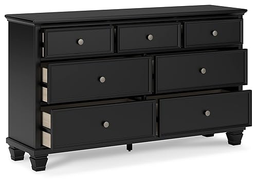 Signature Design by Ashley Lanolee Traditional 7 Drawer Dresser for Bedroom, Black