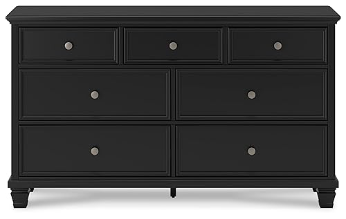 Signature Design by Ashley Lanolee Traditional 7 Drawer Dresser for Bedroom, Black