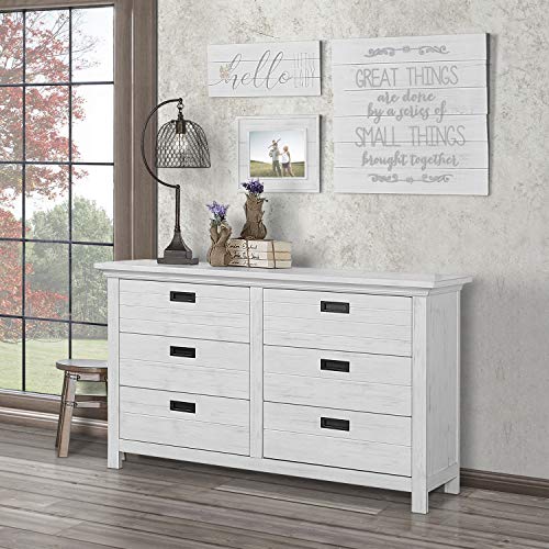 Evolur Waverly Double Dresser in Weathered White
