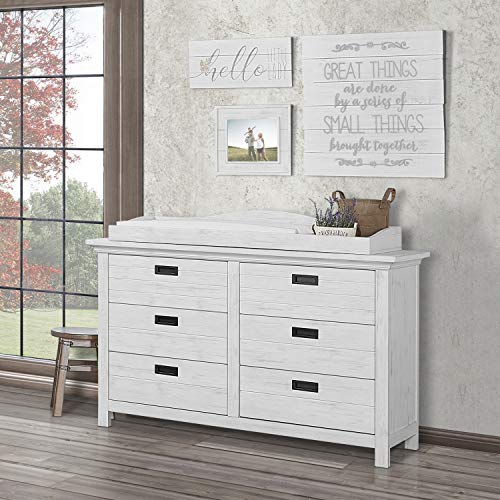 Evolur Waverly Double Dresser in Weathered White