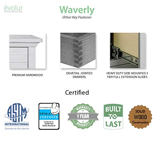 Evolur Waverly Double Dresser in Weathered White