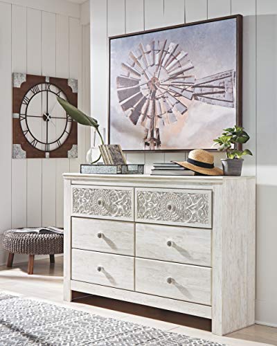Signature Design by Ashley Paxberry Boho 6 Drawer Dresser, Whitewash