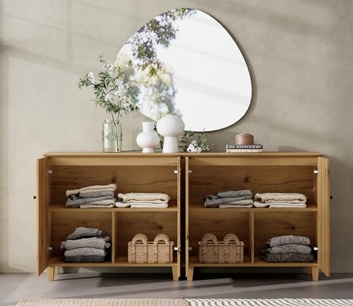 Extra Wide Rustic Oak Dresser with 6 Drawers