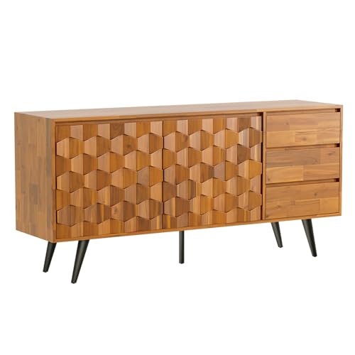 Georgina Solid Wood Mid-Century Sideboard Cabinet