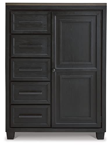 Foyland Contemporary Black Door Chest with Drawer