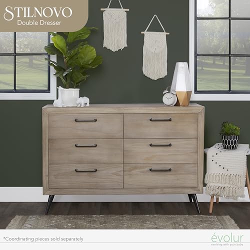 Mid Century Windsor Oak Grey Dresser by Evolur