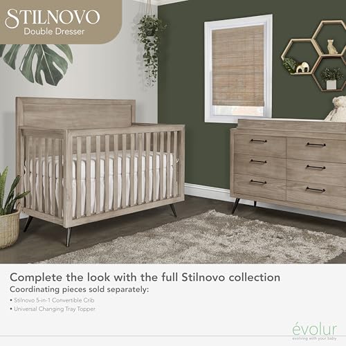 Mid Century Windsor Oak Grey Dresser by Evolur