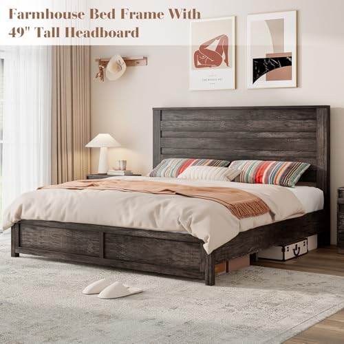 5-Piece Rustic Grey Farmhouse Bedroom Set