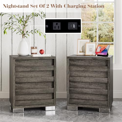 5-Piece Rustic Grey Farmhouse Bedroom Set