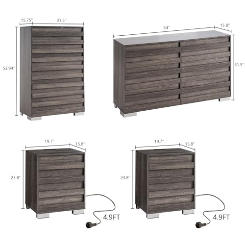 5-Piece Rustic Grey Farmhouse Bedroom Set