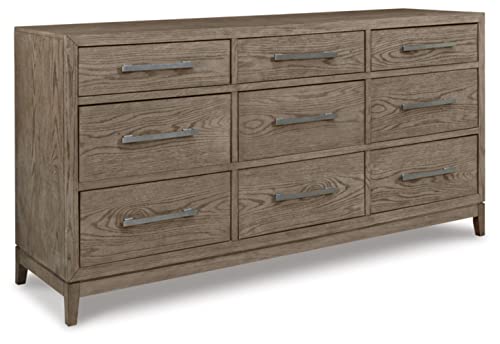 Chrestner Contemporary 9-Drawer Dresser in Brown
