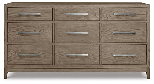 Chrestner Contemporary 9-Drawer Dresser in Brown