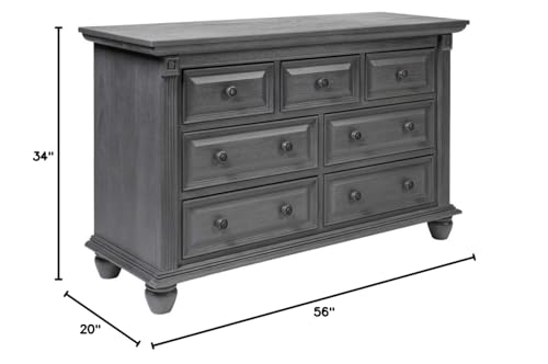 Oxford Baby London Lane 7-Drawer Dresser in Arctic Gray