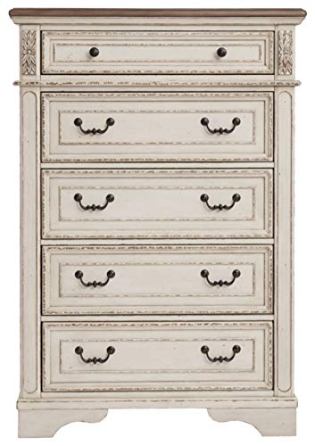 Realyn French Country Two Tone 5 Drawer Chest