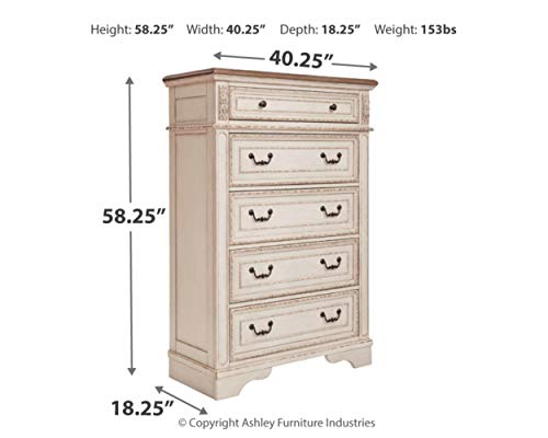 Realyn French Country Two Tone 5 Drawer Chest