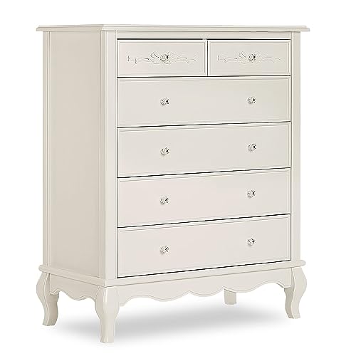 Evolur Aurora 6-Drawer Tall Chest - Ivory Lace