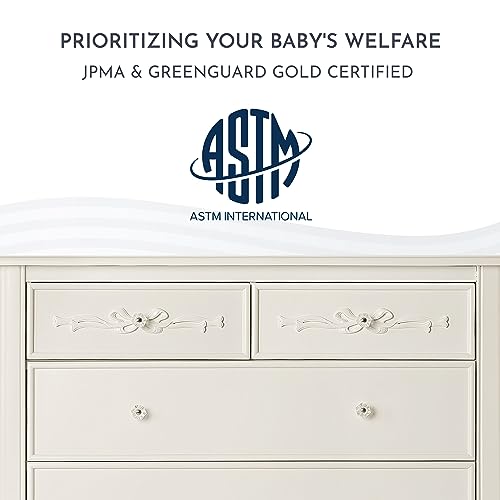 Evolur Aurora 6-Drawer Tall Chest - Ivory Lace