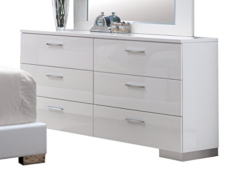 White 6-Drawer Lorimar Dresser by Acme