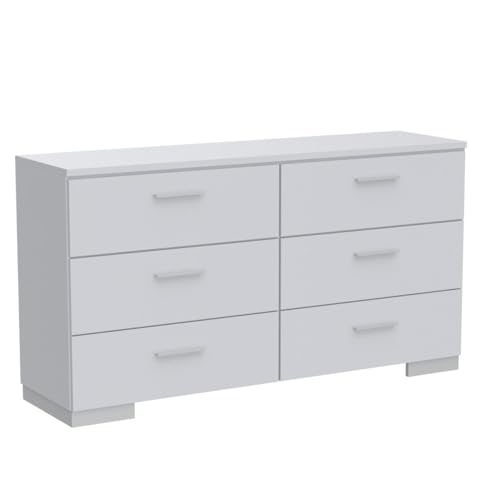 White 6-Drawer Lorimar Dresser by Acme
