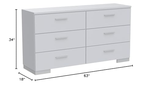 White 6-Drawer Lorimar Dresser by Acme